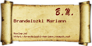 Brandeiszki Mariann névjegykártya