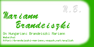 mariann brandeiszki business card
